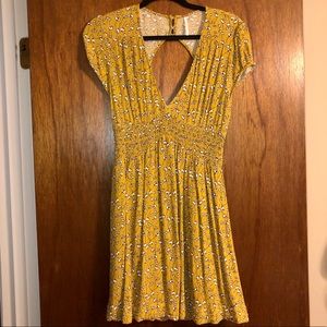 Free People mustard floral dress